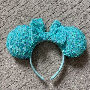 Blue Sequin Minnie Mouse Ears Headband